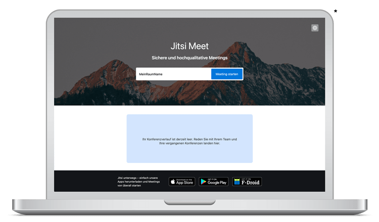 Jitsi Meet Startseite